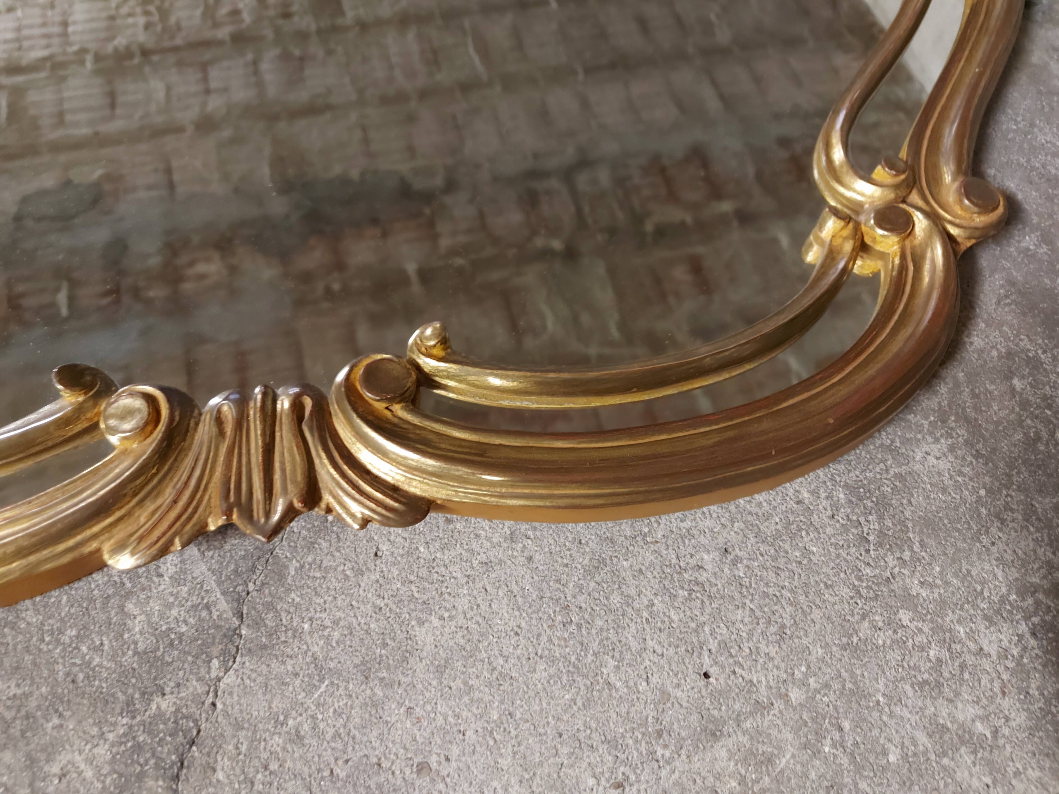 Old gilded wood mirror