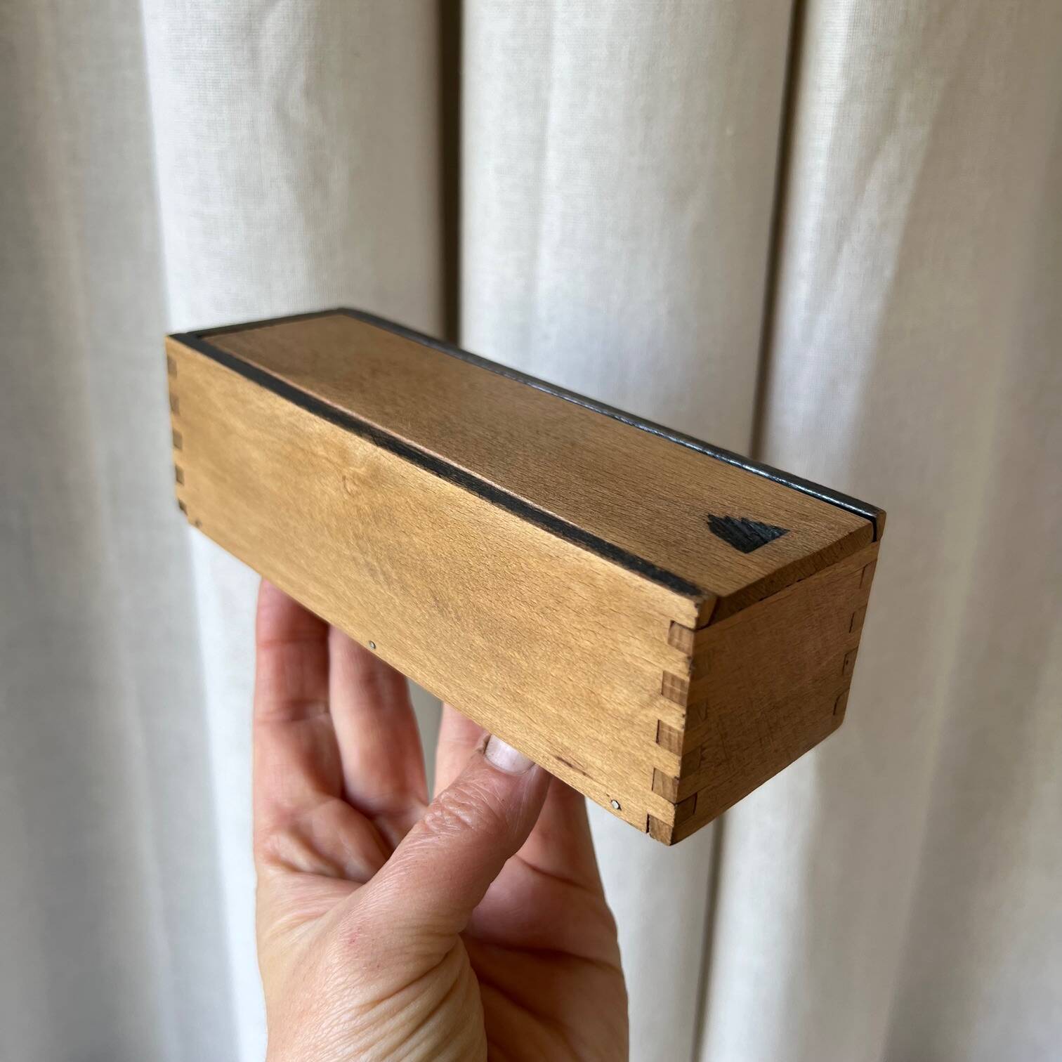 Box of wooden dominoes