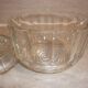 Sucrier de table en verre moulé transparent art déco