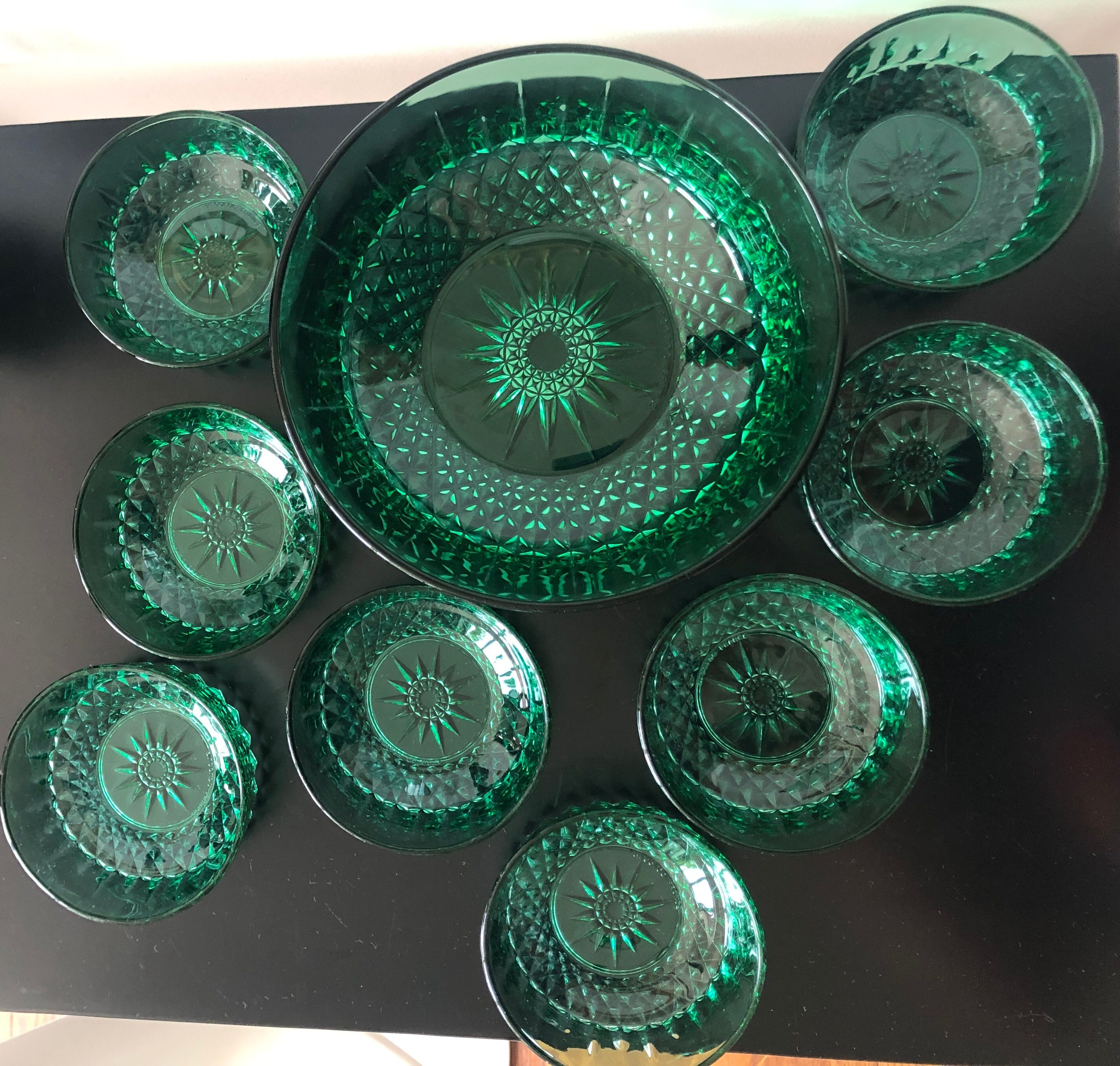 Dessert service Arcoroc emerald green