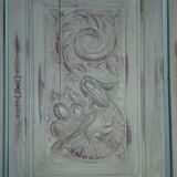 Triptych patinated 3 doors buffet Henry II