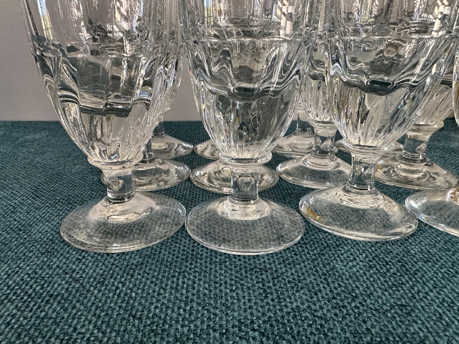 Set of 12 large Baccarat crystal glasses