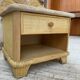 Pair of travertine bedside and rattan palm tree "vivai del sud"