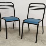 Pair of restored Jean Pauchard Tolix chairs 1960