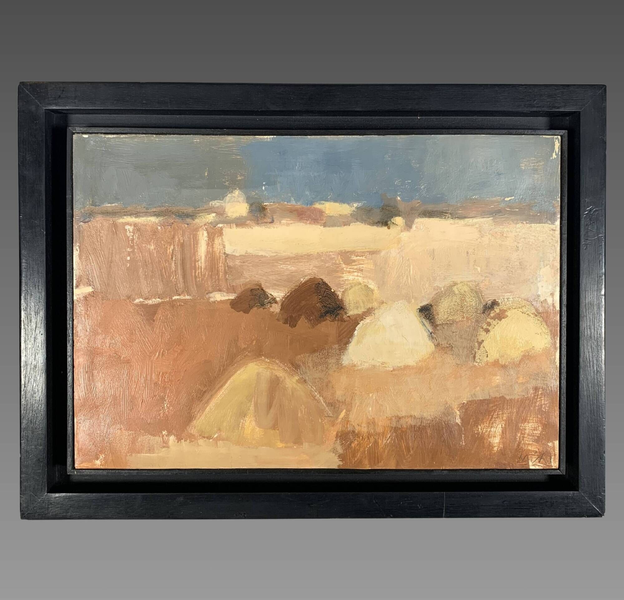 Roger MUHL (1929-2008) Landscape of a harvested field Oil on canvas