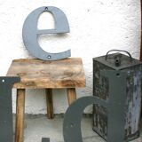 Vintage metal industrial letter D