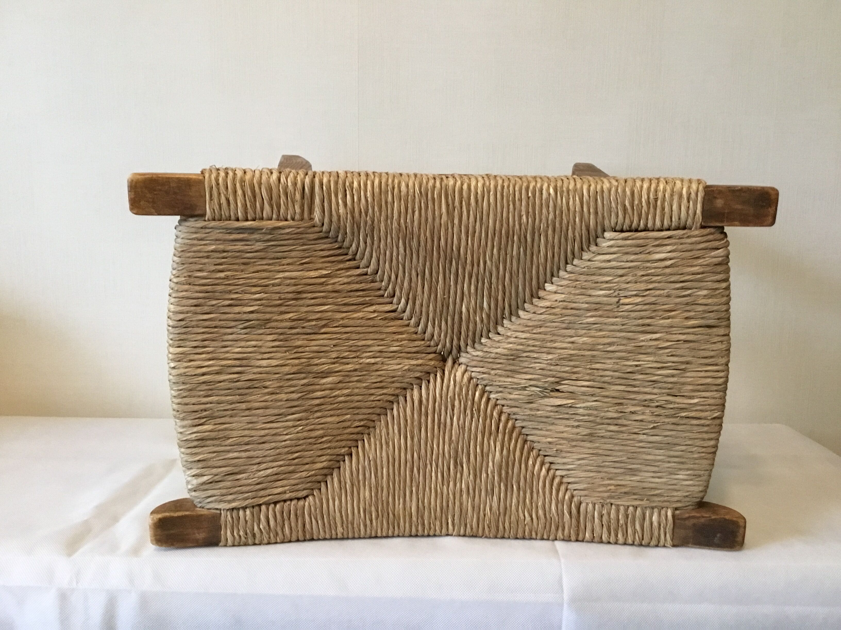 Stool straw Mid century Bull