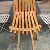 Solid wood folding patio garden armchair