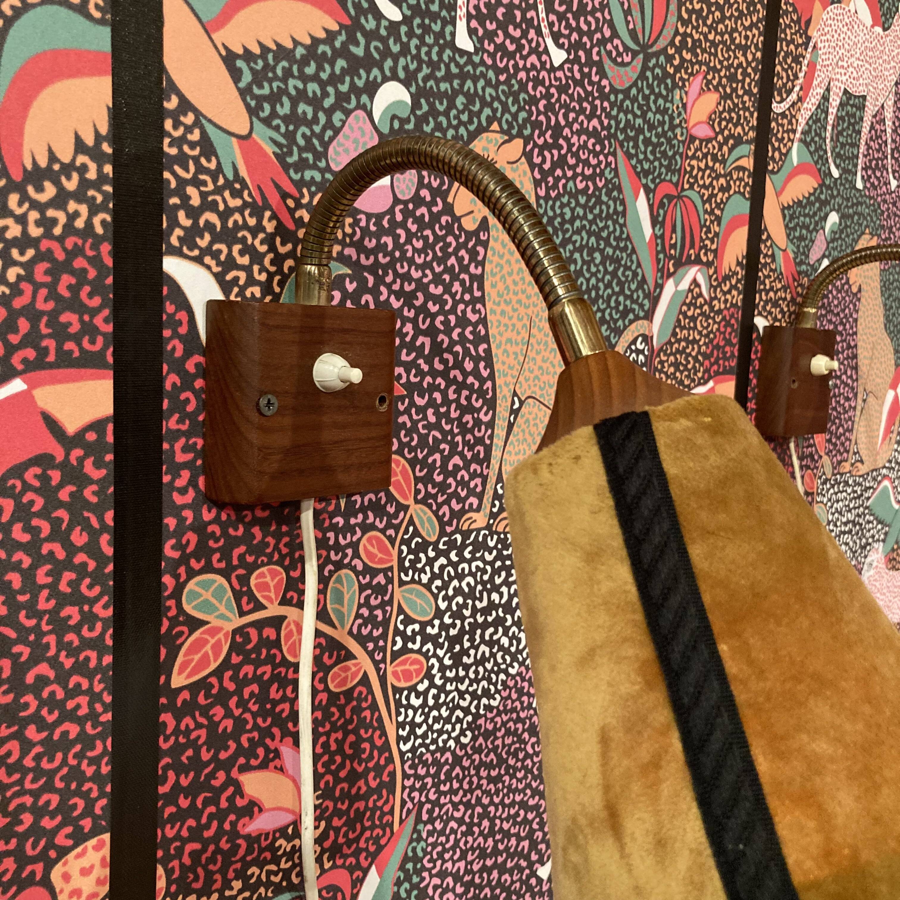 Pair of modular wall lights, Scandinavian design, 1950s.