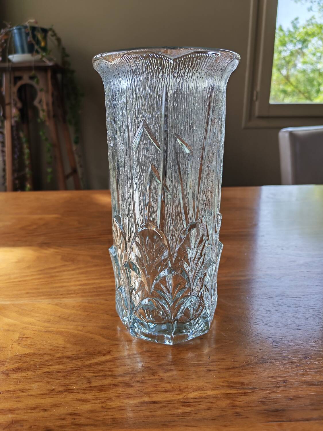 Vintage moulded glass vase