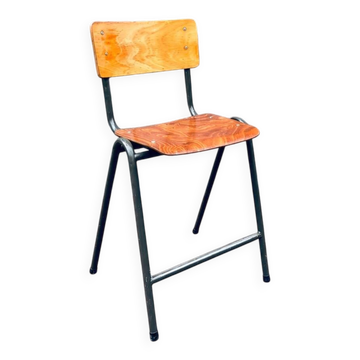 Vintage two-tone industrial high stool, stackable, 1970s.