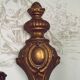 Pair French Vintage Bronze Double Wall Lights Assorted Crystal Drops 5352