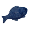 Assiette plat de service en céramique en forme de poisson bleu Sarreguemines
