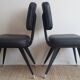 Set of 5 black industrial chairs - 1960s