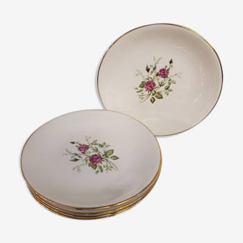 Assiettes plates collection "Pompadour" Gien