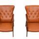 Teak Faux Leather Lounge chairs 1960s Holland