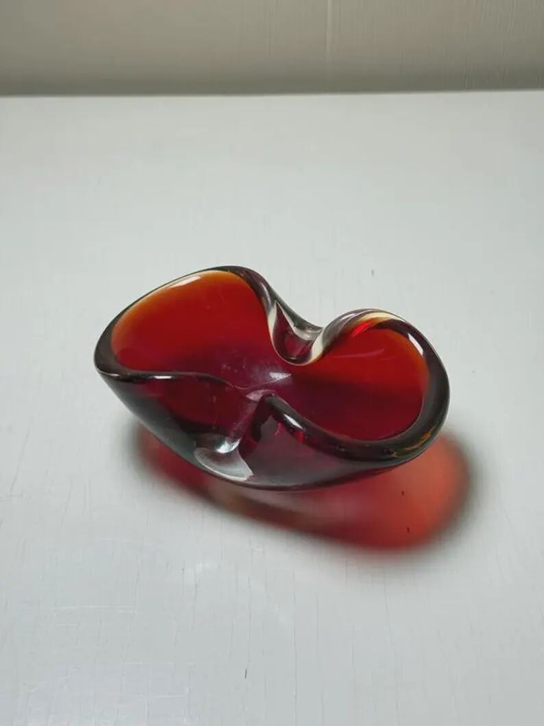 Murano Sommerso Ashtray / Catchall – Ruby Red (Circa 1960)
