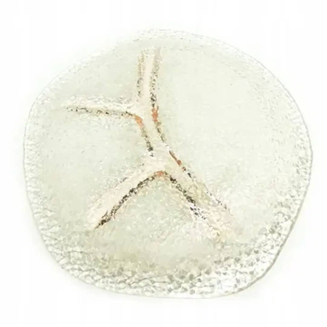 Appetizer platter, modernism, rose glass, designed by J.S. Drost, Ząbkowice, Poland, 1970s