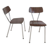 Pair of chairs Formica imitation wood