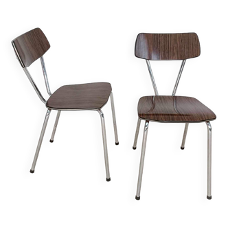 Pair of chairs Formica imitation wood