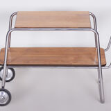 Bauhaus Style drinks trolley made in 1930s Czechia, designed by Halabala