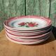 flat plates Digoin Sarreguemines Cibon – red roses decoration – vai
