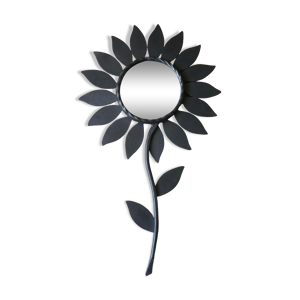 miroir fleur en métal