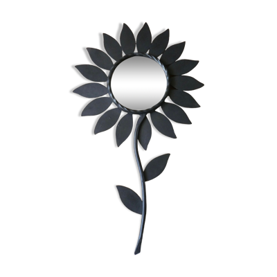 Miroir fleur en métal Chaty Vallauris, H 49,5 cm