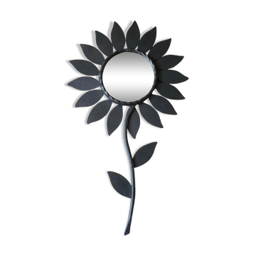 Miroir fleur en métal Chaty Vallauris, H 49,5 cm