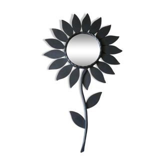 Miroir fleur en métal Chaty Vallauris, H 49,5 cm