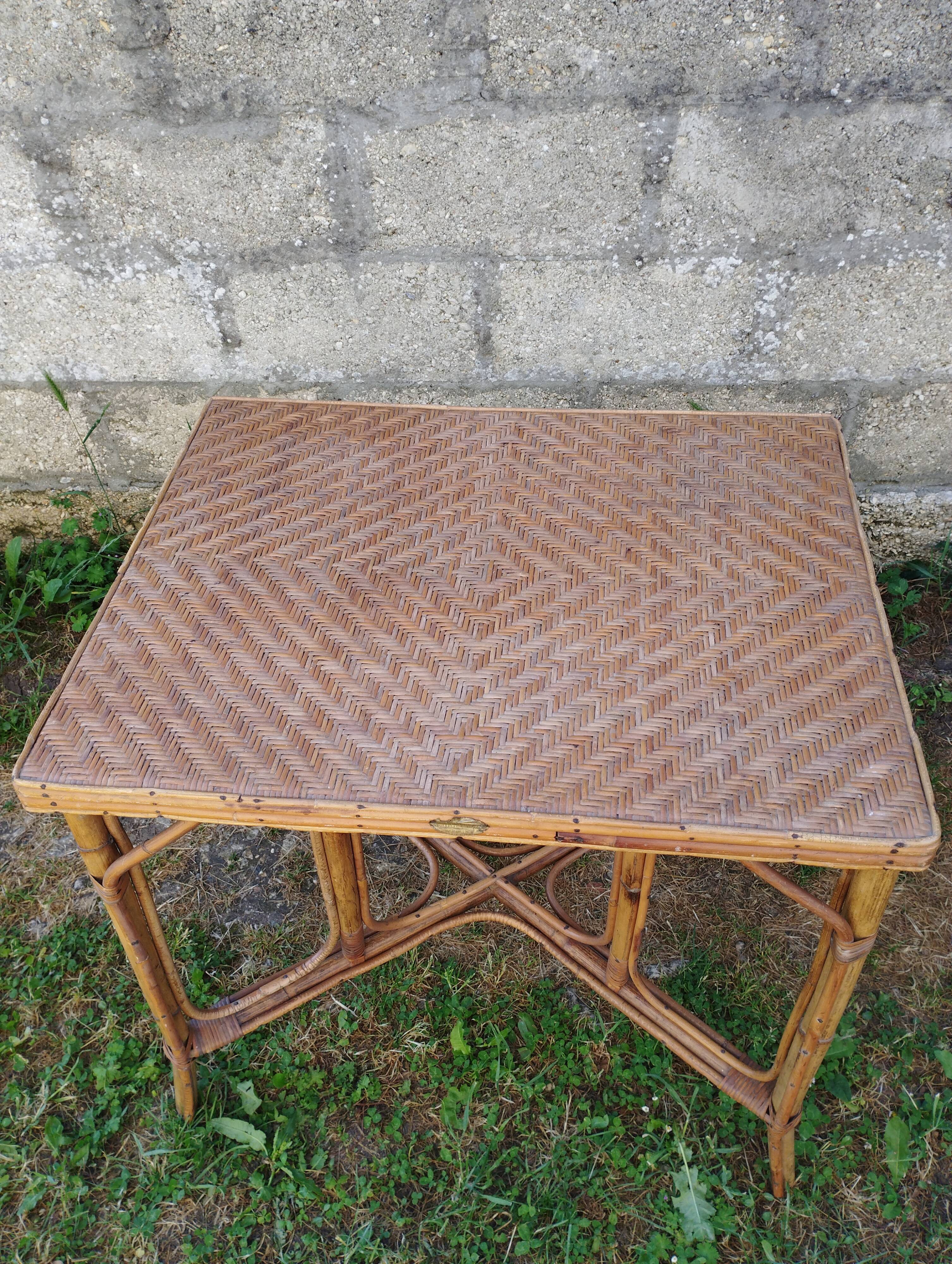 Old rattan table