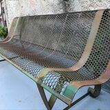 Banc de jardin métal perforé rené malaval 1950/60