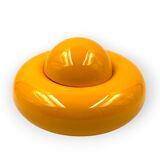 Sergio Asti, Yellow ceramic sculpture / box, Gabbianelli Italy ca. 1971