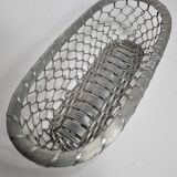 Vintage bread basket in braided metal, 34 cm