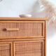 Buffet rotin vintage circa années 70