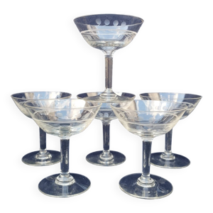 7 coupes champagne verre - frise