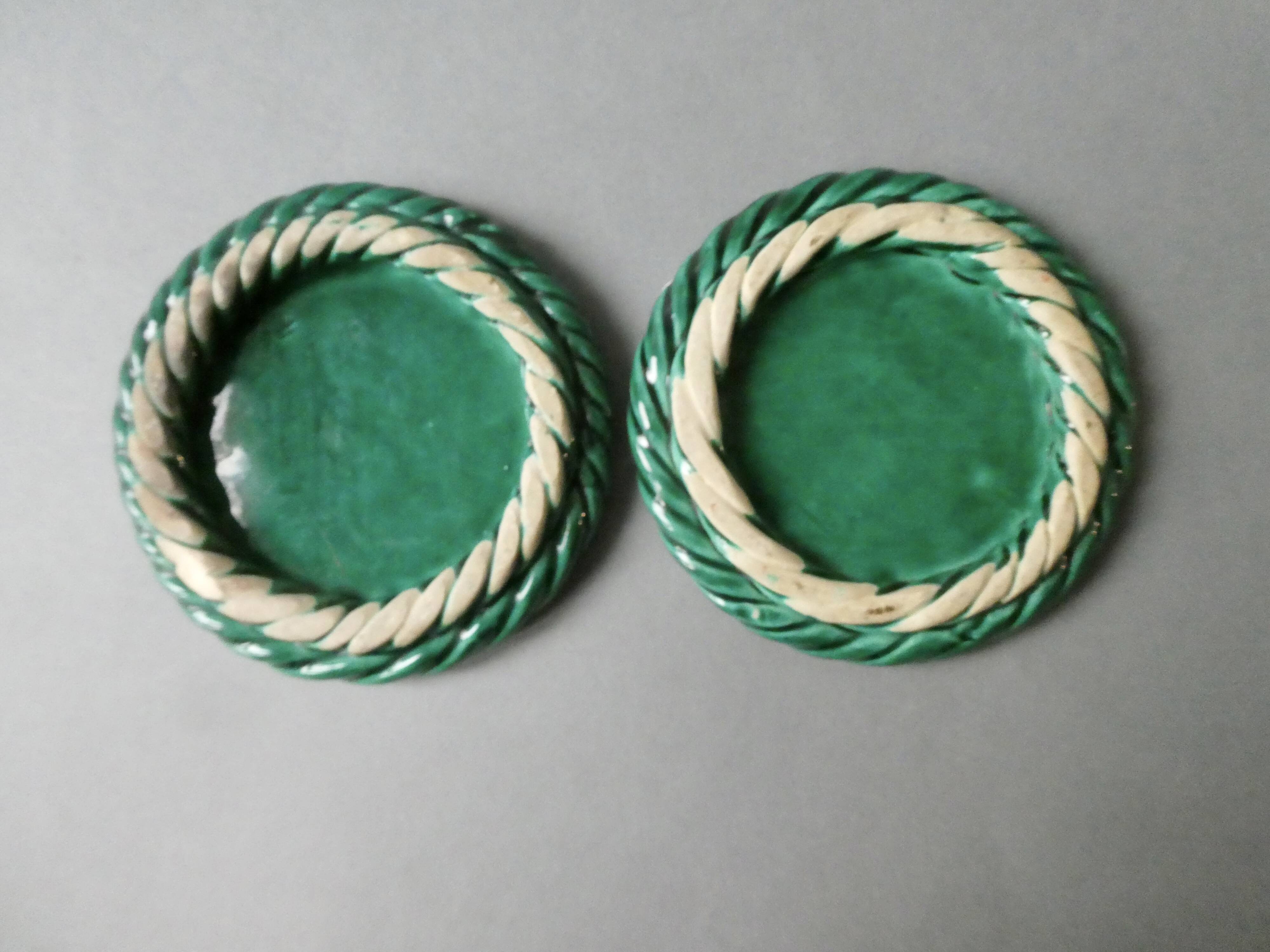 2 slip coasters, mistletoe decor, 70s
