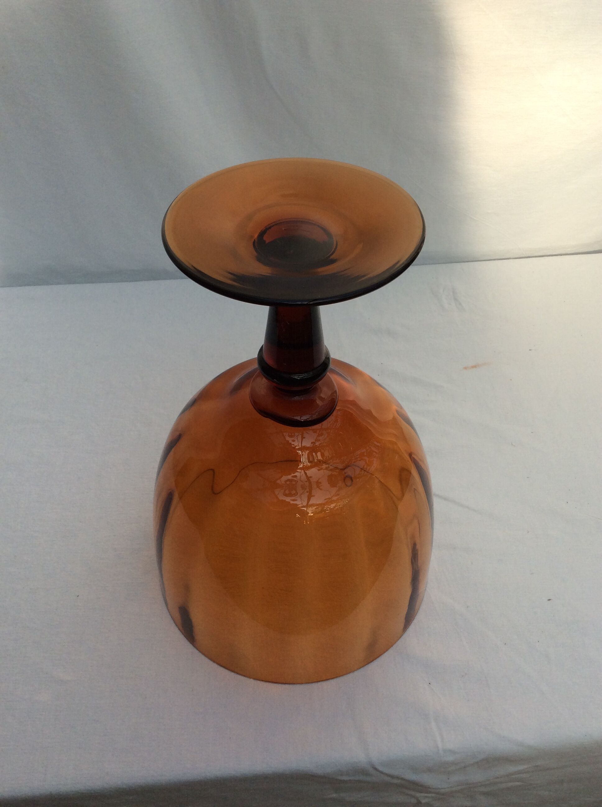 Amber colored glass vase
