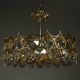 1970s Palwa Chandelier, gold plate and faceted crystals