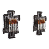 Pair of Swedish Brutalist Sconces by Tom Ahlström and Hans Ehrich, 1970s