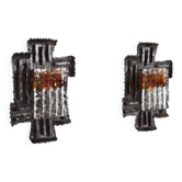 Pair of Swedish Brutalist Sconces by Tom Ahlström and Hans Ehrich, 1970s