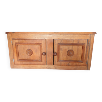 Low oak furniture in the Dudouyt style, with a sculpted front.