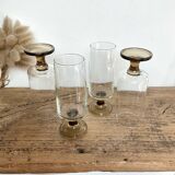 4 flutes with smoked glass feet