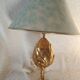 Kronenbourg - "K" hop flower lamp in filled brass and its lampshade