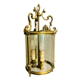 Grande lanterne de couloir ronde St Louis XV époque milieu XXe en bronze doré