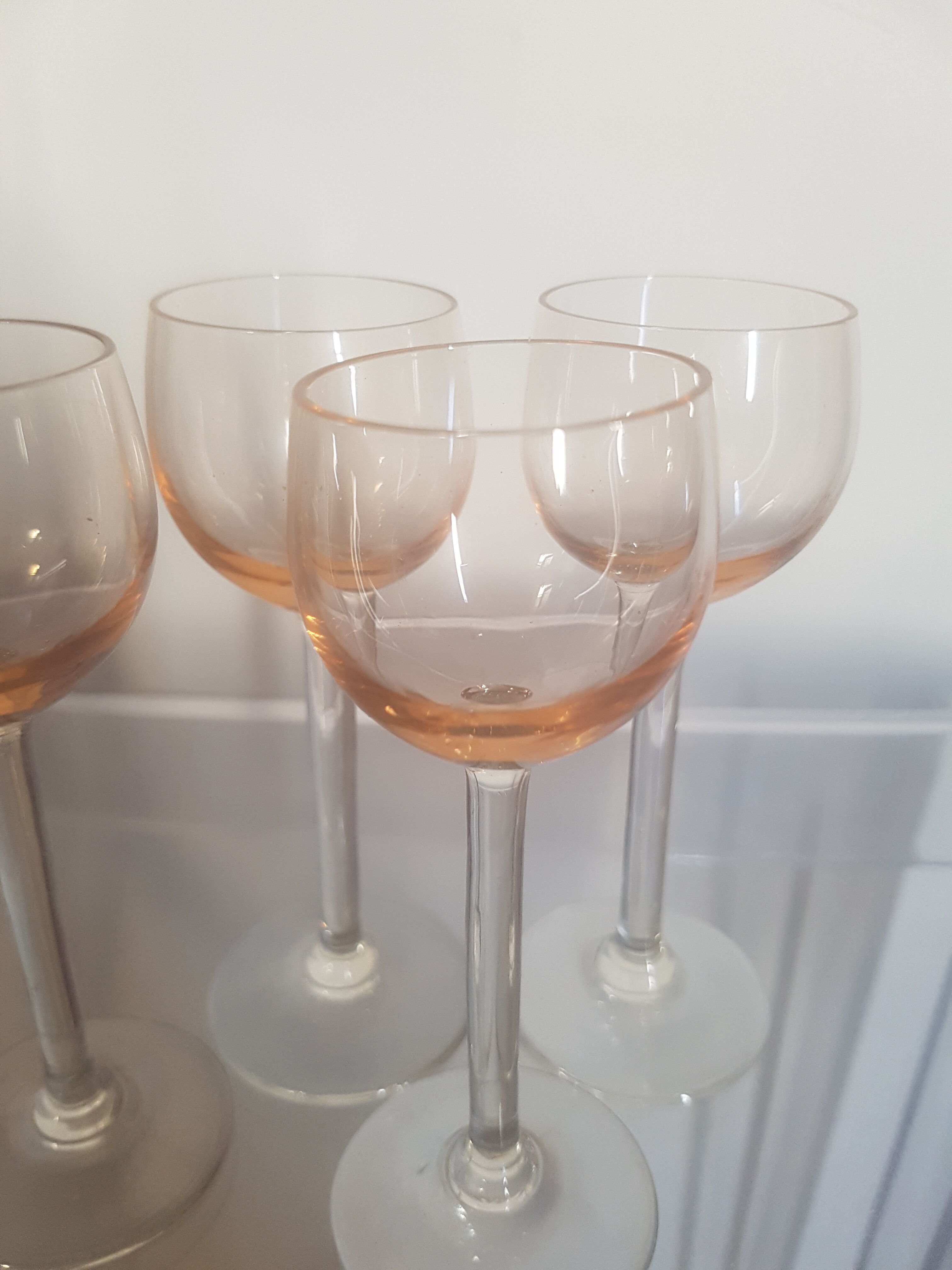 4 old Baccarat crystal liqueur glasses