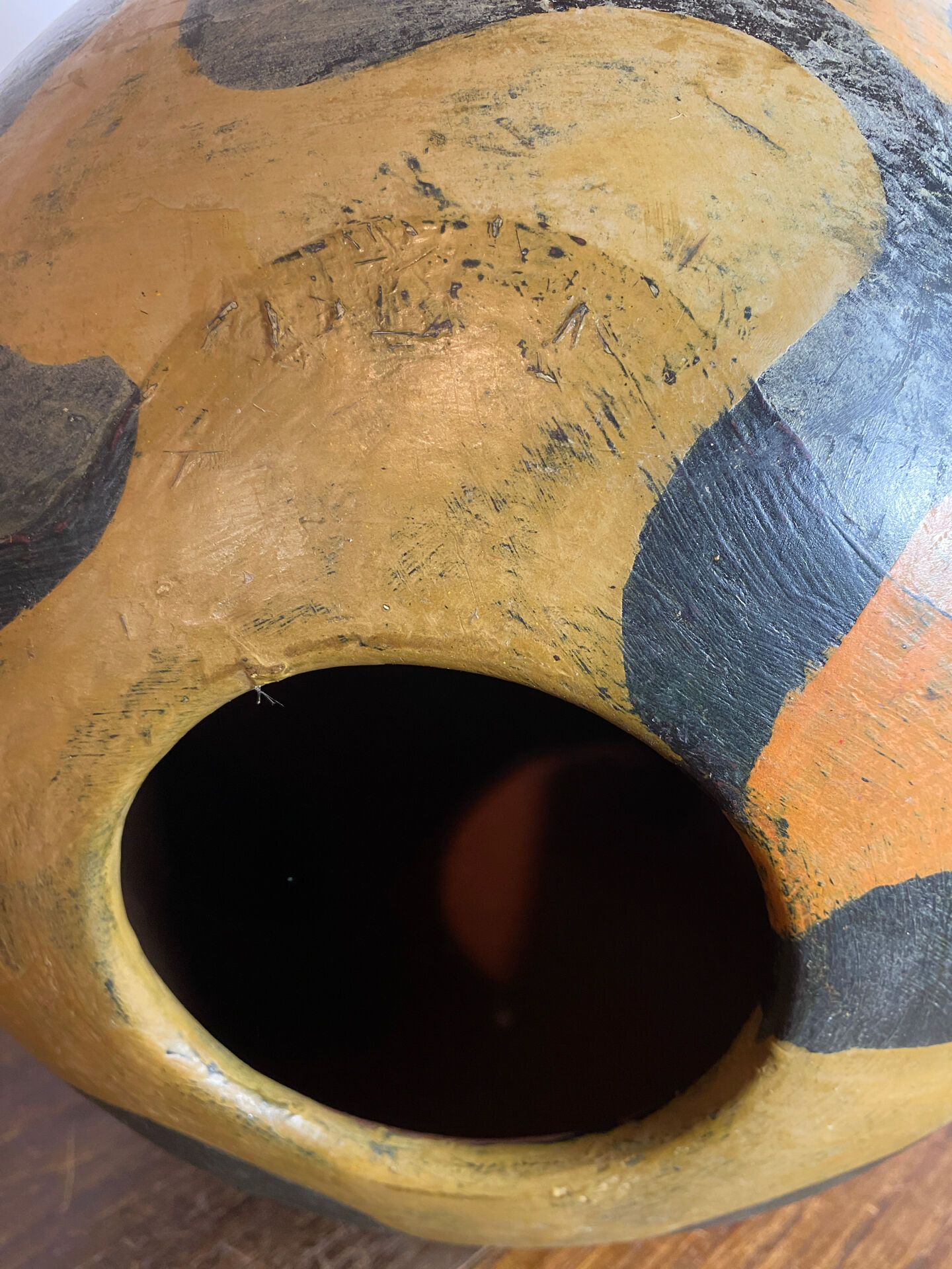 Large round terracotta vase