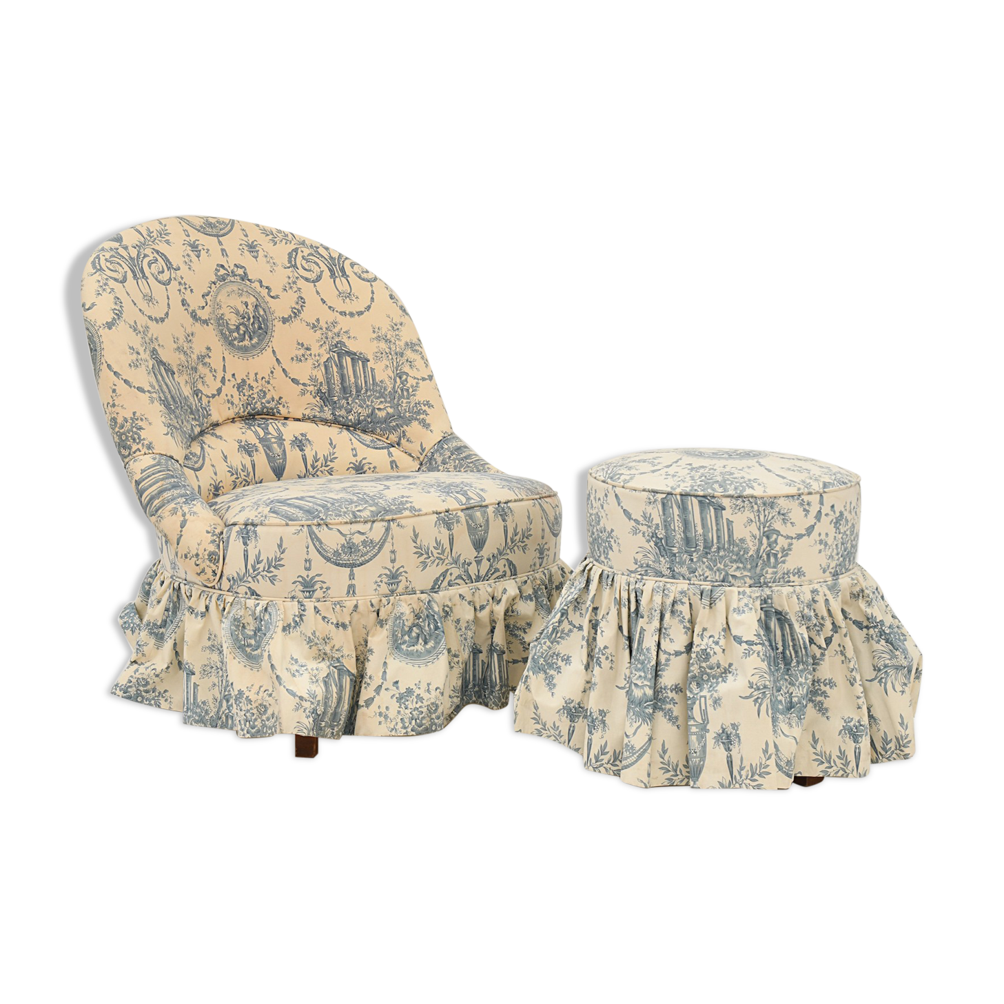 Toad armchair and its ottoman