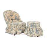 Toad armchair and its ottoman