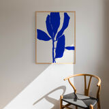 Botanical illustration in blue, 50x70cm